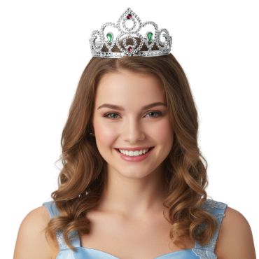 Diadème princesse argent élégant avec pierres brillantes | jourdefete.com