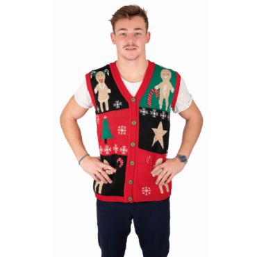 gilet moche de noel sans manche pour homme | jourdefete.com