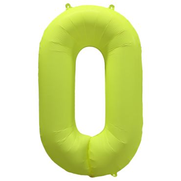 Ballon chiffre 0 fluo XL jaune pour décoration festive | jourdefete.com