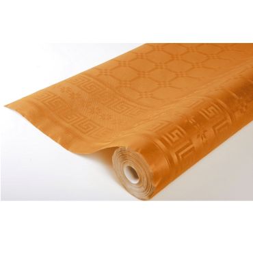 Rouleau de Nappe Damassé Orange - 25 Mètres