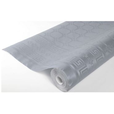 Rouleau de Nappe Damassé Argent - 25 Mètres