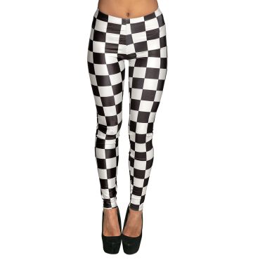 Legging à damier noir et blanc | jourdefete.com