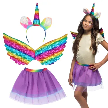 Déguisement Licorne Arc-en-ciel Enfant – Tutu, Ailes et Diadème | jourdefete.com