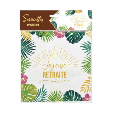 Pack de 12 serviettes - Joyeuse Retraite | jourdefete.com