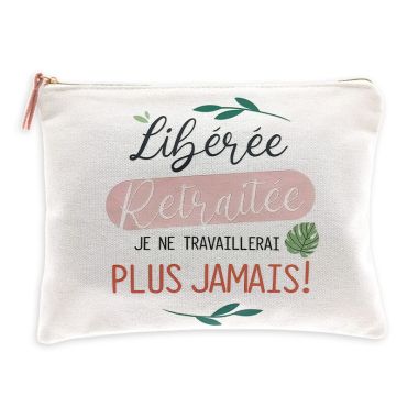Pochette libérée retraitée je ne travaillerai plus jamais rose clair