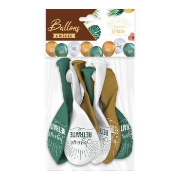 Sachet de 8 ballons - Joyeuse Retraite | jourdefete.com