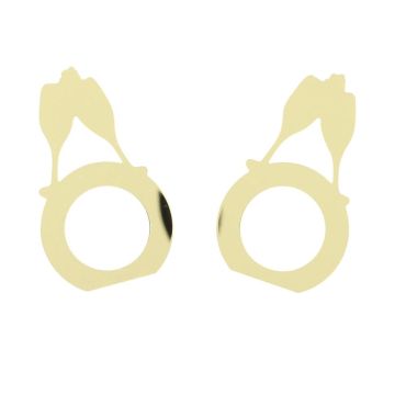 Ronds de serviette "Bubbles Party" en plexi doré pour décoration de Nouvel An | jourdefete.com