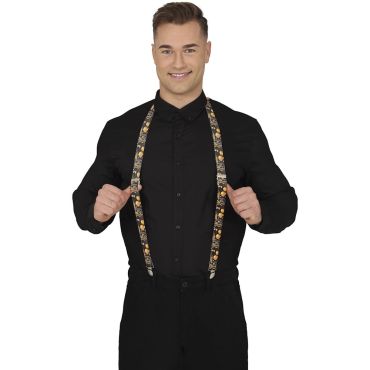 Bretelles "Happy New Year" noires et dorées pour le réveillon | jourdefete.com