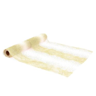 Chemin de table organza pailleté or pour décoration festive de Noël | jourdefete.com