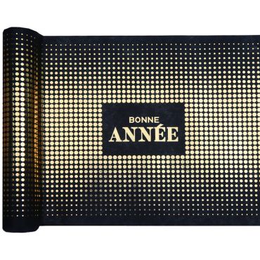 Chemin de table "Bonne Année" Golden, noir et doré | jourdefete.com