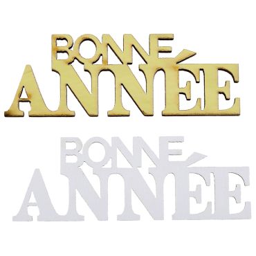 Décorations à parsemer "Bonne Année" en blanc et or scintillants | jourdefete.com