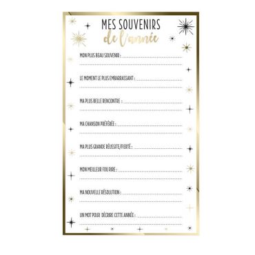 jeu des souvenirs bonne année pour 6 personnes