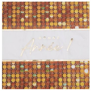  Serviettes Bonne Année Disco dorées pour tables de fête | jourdefete.com