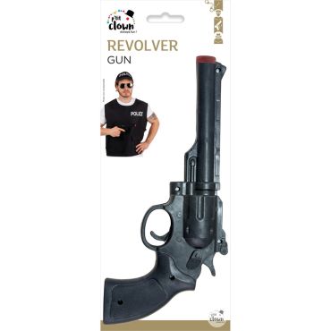 Revolver noir factice pour déguisement policier | jourdefete.com