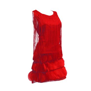 Robe charleston à franges rouges