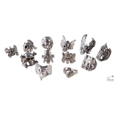 Bague rock métal argent motif aléatoire | jourdefete.com