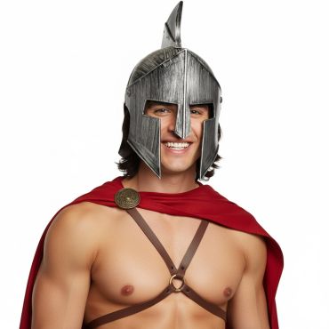 Casque de guerrier spartiate avec crête pour déguisement antique | jourdefete.com