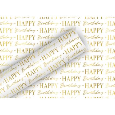 Papier cadeau "Graphic Birthday" blanc | jourdefete.com
