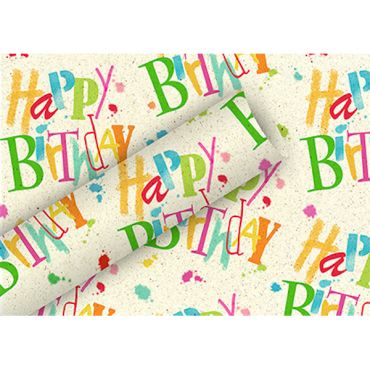 Papier cadeau coloré avec motifs Happy Birthday | jourdefete.com
