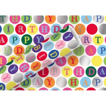 Papier cadeau joyeux anniversaire bulles colorées| jourdefete.com