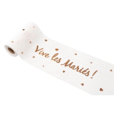 Ruban de Table - "Vive les Mariés !" - Rose Gold | jourdefete.com