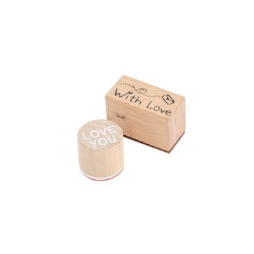 Lot de 2 tampons "With Love" et "Love You" | jourdefete.com