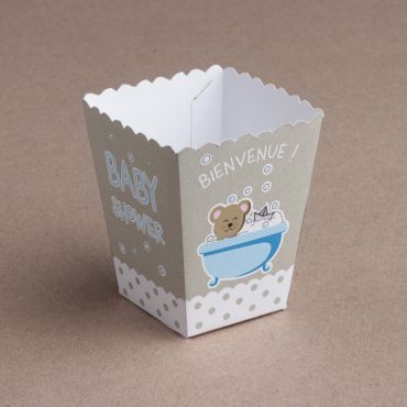 Petit Cône Baby Shower - Nounours bleu