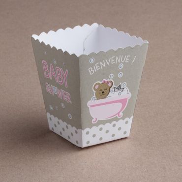 Petits Cônes Baby Shower - Nounours rose