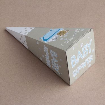 Cornets Baby Shower - Nounours bleu