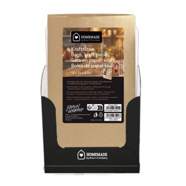 Lot de 6 sachets kraft naturel format 12x21x6 cm | jourdefete.com