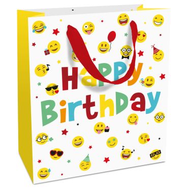 Sac cadeau motif smiley coloré pour anniversaire | jourdefete.com