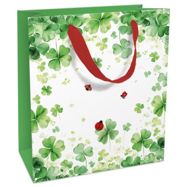 Sac cadeau Lucky You, motif trèfles et coccinelles | jourdefete.com