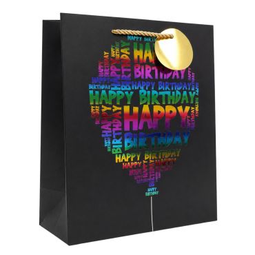Sac cadeau en papier - Happy Birthday avec ballon - Taille M Sac cadeau en papier - Happy Birthday avec ballon - Taille M