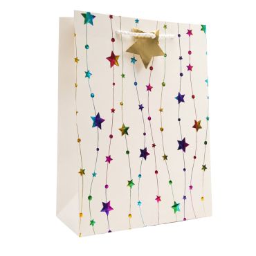 Sac cadeau en papier - Étoiles Multicolores - Taille M Sac cadeau en papier - Étoiles Multicolores - Taille M