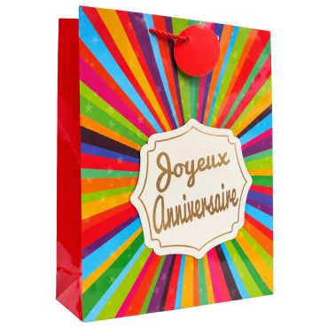 Sac cadeau en papier - Joyeux Anniversaire Pop - Taille L Sac cadeau en papier - Joyeux Anniversaire Pop - Taille L