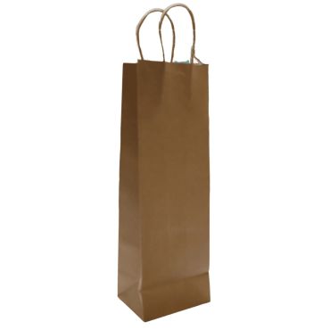 Sac cadeau en papier kraft brun avec poignées torsadées 12x36x9 cm | jourdefete.com