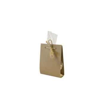 6 sacs transparents avec décor en papier kraft contenants à dragées