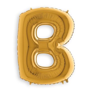 Ballon en aluminium métallisé Or - 102 cm - Lettre B | jourdefete.com