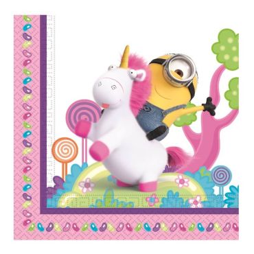 Sachet de 20 Serviettes Minions et Licorne|JOURDEFETE.COM