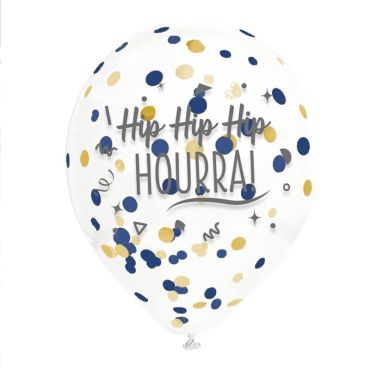 Sachet de 6 ballons à confettis - Joyeux Anniversaire - Collection Confettis | jourdefete.com