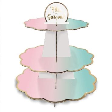 Présentoir à cupcakes - Fille ou Garçon ? - Collection Gender Reveal | jourdefete.com