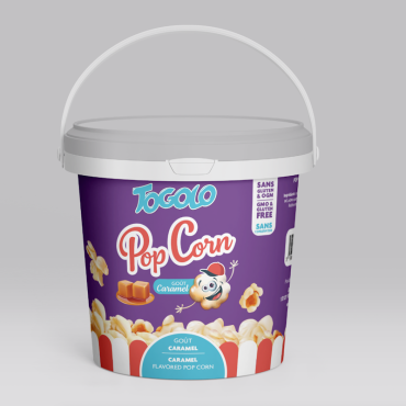 Seau de Pop-Corn Caramel TOGOLO, un encas gourmand et sucré au caramel | jourdefete.com