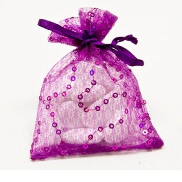 Lot de 6 Sachets Fantaisie Pailletés - Violet