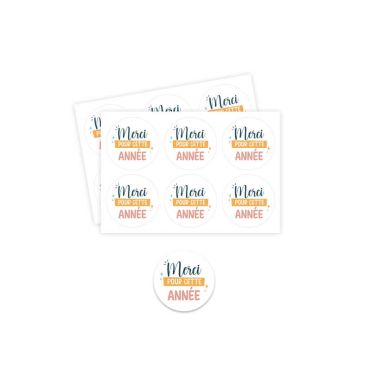 planche d'étiquettes Merci pour cette année