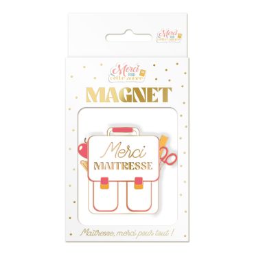 Magnet cartable Merci Maîtresse cadeau scolaire | jourdefete.com