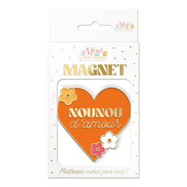 Magnet cœur Nounou d’amour cadeau de fin d’année | jourdefete.com