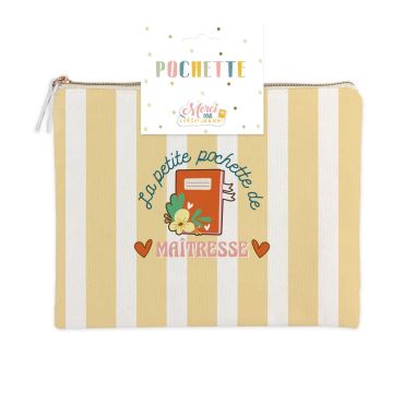 Pochette rayée "La Petite Pochette de Maîtresse" au design chic | jourdefete.com
