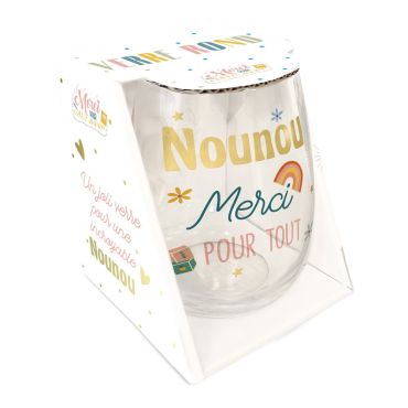 Verre Rond Nounou Merci pour Tout, cadeau pour nounou | jourdefete.com