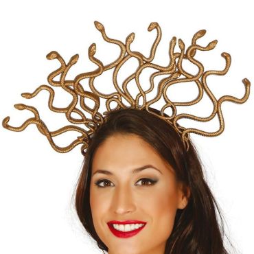 Diadème Méduse doré avec serpents pour déguisement femme mythologie grecque | jourdefete.com