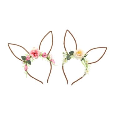 Un superbe serre-tête d'oreilles de lapin de Pâques avec des fleurs pour amuser les enfants | jourdefete.com